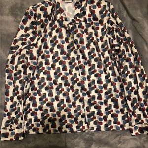 Colorful retro block blouse